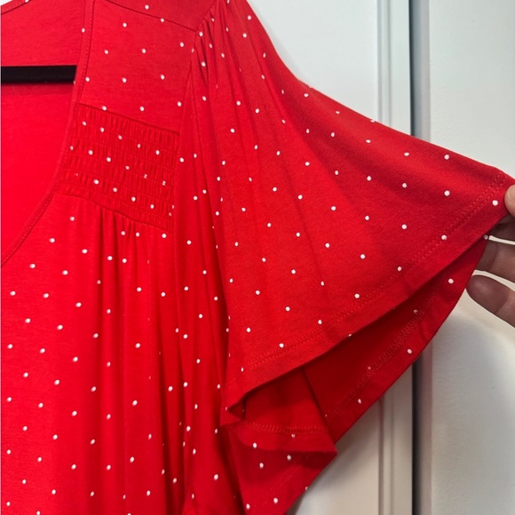 In Every Story Polka Dot Shirt Dress Red - Picture 8 of 10